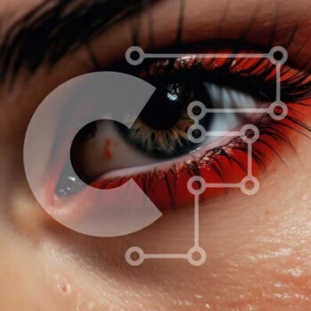 Intra Συλλεκτικό Ξύλινο Παζλ Plywood  4mm - Όμορφο κοντινό πλάνο ενός γυναικείου ματιού με κόκκινο μακιγιάζ και μακριές βλεφαρίδες Σε Ξύλινο Κουτί - Διαστάσεις Puzzle: 10x10 cm – 25 κομμάτια - Image 1