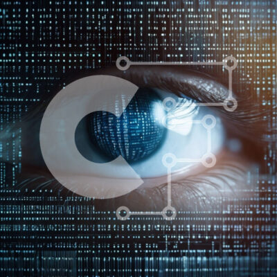 Intra Συλλεκτικό Ξύλινο Παζλ Plywood  4mm - Αφηρημένο μάτι σε φόντο δυαδικού κώδικα Σε Ξύλινο Κουτί - Διαστάσεις Puzzle: 10x10 cm – 25 κομμάτια - Image 1