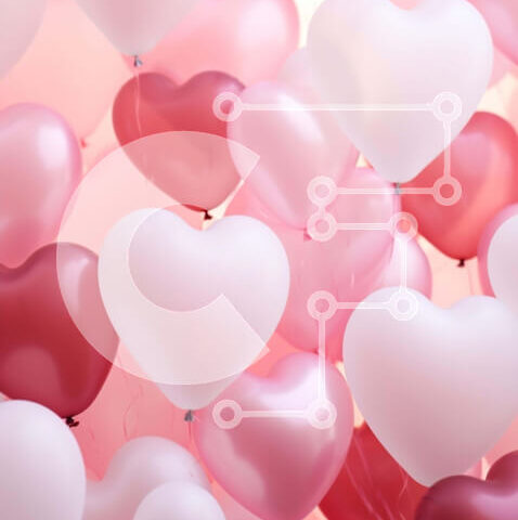 Intra Συλλεκτικό Ξύλινο Παζλ Plywood  4mm - Ομάδα από μπαλόνια σε σχήμα καρδιάς για γιορτές Σε Ξύλινο Κουτί - Διαστάσεις: 10x10 cm – 25 κομμάτια - Image 1