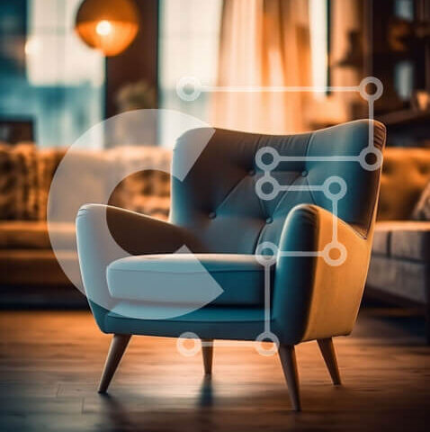 Intra Συλλεκτικό Ξύλινο Παζλ Plywood 4mm - Άνετο σαλόνι με συνδυασμό μοντέρνων και vintage επίπλων Σε Ξύλινο Κουτί - Διαστάσεις Puzzle: 10x10 cm – 25 κομμάτια - Image 1