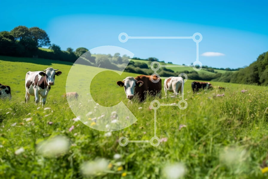 Intra Συλλεκτικό Ξύλινο Παζλ Plywood  4mm - Εικόνες με αγελάδες σε καταπράσινα χωράφια Σε Ξύλινο Κουτί - Διαστάσεις: 10x10 cm – 25 κομμάτια