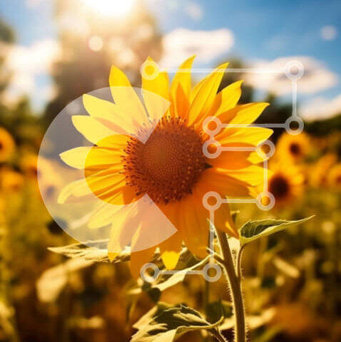 Intra Συλλεκτικό Ξύλινο Παζλ Plywood  4mm - Εκπληκτική εικόνα ενός ηλίανθου στο ηλιοβασίλεμα Σε Ξύλινο Κουτί - Διαστάσεις: 10x10 cm – 25 κομμάτια - Image 1