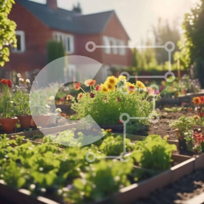 Intra Συλλεκτικό Ξύλινο Παζλ Plywood  4mm - Urban Homestead Garden με φυτά και λαχανικά σε γλάστρες Σε Ξύλινο Κουτί - Διαστάσεις: 10x10 cm – 25 κομμάτια - Image 1