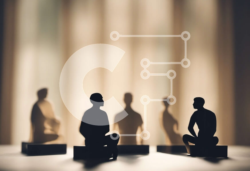 Intra Συλλεκτικό Ξύλινο Παζλ Plywood  4mm - Ομάδα ατόμων με κοστούμια που στέκονται μπροστά από ένα παράθυρο Σε Ξύλινο Κουτί - Διαστάσεις Puzzle: 10x10 cm – 25 κομμάτια