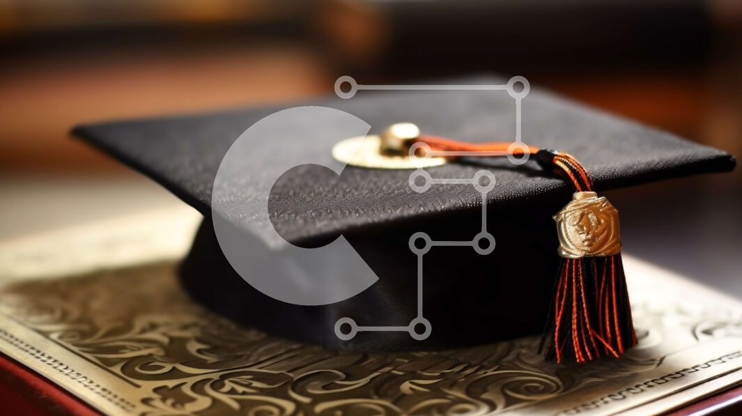 Intra Συλλεκτικό Ξύλινο Παζλ Plywood  4mm - Μαύρο καπέλο αποφοίτησης με κόκκινη φούντα και βιβλίο Σε Ξύλινο Κουτί - Διαστάσεις Puzzle: 10x10 cm – 25 κομμάτια