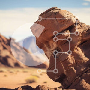 Intra Συλλεκτικό Ξύλινο Παζλ Plywood  4mm - Σχηματισμός βράχου της ερήμου με γλυπτά και φωλιά πουλιών Σε Ξύλινο Κουτί - Διαστάσεις: 10x10 cm – 25 κομμάτια