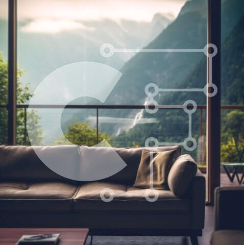 Intra Συλλεκτικό Ξύλινο Παζλ Plywood  4mm - Εκπληκτικό σαλόνι με θέα στο βουνό Σε Ξύλινο Κουτί - Διαστάσεις Puzzle: 10x10 cm – 25 κομμάτια - Image 1