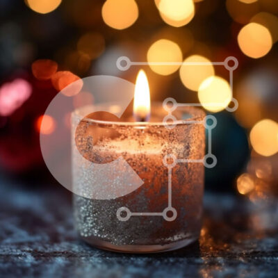 Intra Συλλεκτικό Ξύλινο Παζλ Plywood  4mm - Όμορφη Χριστουγεννιάτικη λαμπάδα με γιορτινά στολίδια Σε Ξύλινο Κουτί - Διαστάσεις: 10x10 cm – 25 κομμάτια - Image 1