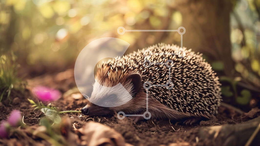 Intra Συλλεκτικό Ξύλινο Παζλ Plywood  4mm - Χαριτωμένος σκαντζόχοιρος με λουλούδια στο στόμα του Σε Ξύλινο Κουτί - Διαστάσεις: 10x10 cm – 25 κομμάτια