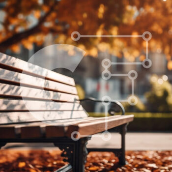 Intra Συλλεκτικό Ξύλινο Παζλ Plywood  4mm - Ξύλινος πάγκος σε ένα πάρκο με καταγάλανο ουρανό Σε Ξύλινο Κουτί - Διαστάσεις Puzzle: 10x10 cm – 25 κομμάτια - Image 1