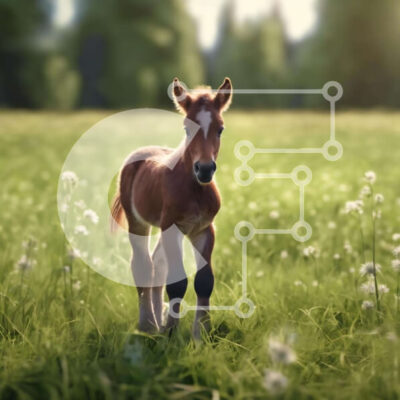 Intra Συλλεκτικό Ξύλινο Παζλ Plywood  4mm - Περίεργο καφέ άλογο στο ανοιχτό πεδίο Σε Ξύλινο Κουτί - Διαστάσεις: 10x10 cm – 25 κομμάτια - Image 1