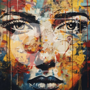 Intra Συλλεκτικό Ξύλινο Παζλ Plywood  4mm - Γυναίκα με πιτσιλιές μπογιάς στο πρόσωπο Σε Ξύλινο Κουτί - Διαστάσεις Puzzle: 10x10 cm – 25 κομμάτια