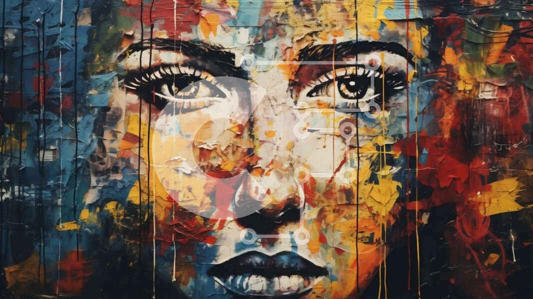 Intra Συλλεκτικό Ξύλινο Παζλ Plywood  4mm - Γυναίκα με πιτσιλιές μπογιάς στο πρόσωπο Σε Ξύλινο Κουτί - Διαστάσεις Puzzle: 10x10 cm – 25 κομμάτια