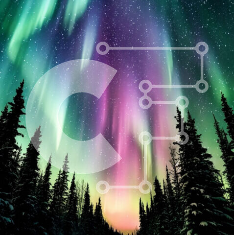 Intra Συλλεκτικό Ξύλινο Παζλ Plywood  4mm - Εκπληκτική εικόνα του Aurora Borealis πάνω από μια χειμερινή χώρα των θαυμάτων Σε Ξύλινο Κουτί - Διαστάσεις: 10x10 cm – 25 κομμάτια - Image 1