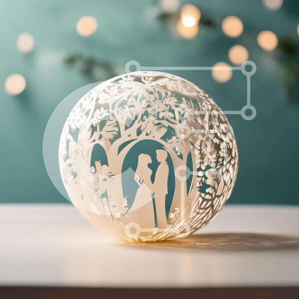 Intra Συλλεκτικό Ξύλινο Παζλ Plywood  4mm - Εορταστικό χάρτινο φανάρι με σιλουέτες δέντρων Σε Ξύλινο Κουτί - Διαστάσεις: 10x10 cm – 25 κομμάτια