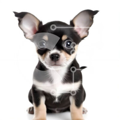 Intra Συλλεκτικό Ξύλινο Παζλ Plywood  4mm - Αξιολάτρευτη εικόνα ενός μικρού ασπρόμαυρου Τσιουάουα σε λευκό φόντο Σε Ξύλινο Κουτί - Διαστάσεις: 10x10 cm – 25 κομμάτια - Image 1