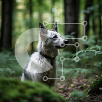 Intra Συλλεκτικό Ξύλινο Παζλ Plywood  4mm - Σοβαρός γερμανικός ποιμενικός σκύλος που στέκεται σε ένα ξέφωτο δάσους Σε Ξύλινο Κουτί - Διαστάσεις: 10x10 cm – 25 κομμάτια - Image 1