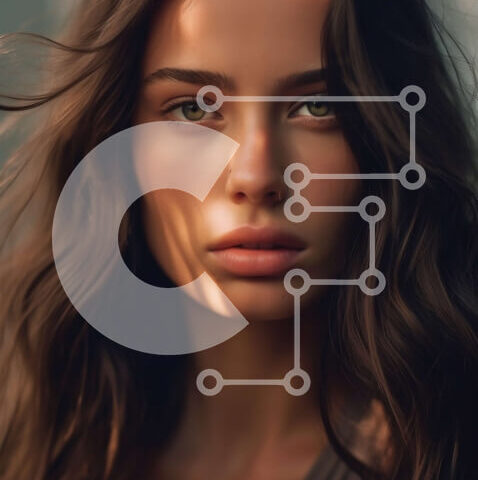 Intra Συλλεκτικό Ξύλινο Παζλ Plywood  4mm - Σοβαρό πορτρέτο μιας νεαρής γυναίκας με μακριά, κυματιστά καστανά μαλλιά Σε Ξύλινο Κουτί - Διαστάσεις Puzzle: 10x10 cm – 25 κομμάτια - Image 1