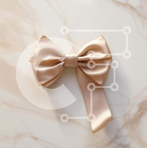 Intra Συλλεκτικό Ξύλινο Παζλ Plywood 4mm - Μπεζ σατέν φιόγκος σε κομψή μαρμάρινη επιφάνεια Σε Ξύλινο Κουτί - Διαστάσεις Puzzle: 10x10 cm – 25 κομμάτια - Image 1