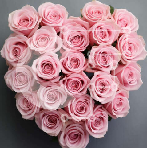 Intra Συλλεκτικό Ξύλινο Παζλ Plywood  4mm - Ροζ Ροζ Σύνθεση σε σχήμα καρδιάς για την Ημέρα του Αγίου Βαλεντίνου Σε Ξύλινο Κουτί - Διαστάσεις Puzzle: 10x10 cm – 25 κομμάτια - Image 1