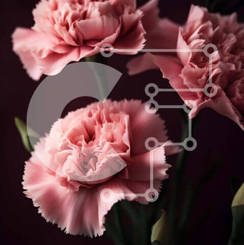 Intra Συλλεκτικό Ξύλινο Παζλ Plywood  4mm - Τρία ροζ γαρύφαλλα σε ένα βάζο Σε Ξύλινο Κουτί - Διαστάσεις: 10x10 cm – 25 κομμάτια - Image 1