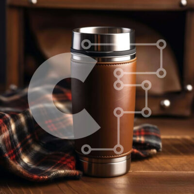 Intra Συλλεκτικό Ξύλινο Παζλ Plywood  4mm - Κούπα ταξιδιού και αποσκευές σε ξύλινο τραπέζι Σε Ξύλινο Κουτί - Διαστάσεις Puzzle: 10x10 cm – 25 κομμάτια - Image 1