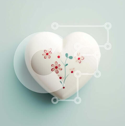 Intra Συλλεκτικό Ξύλινο Παζλ Plywood  4mm - Κουτί σε σχήμα καρδιάς με κόκκινα και λευκά λουλούδια Σε Ξύλινο Κουτί - Διαστάσεις: 10x10 cm – 25 κομμάτια - Image 1