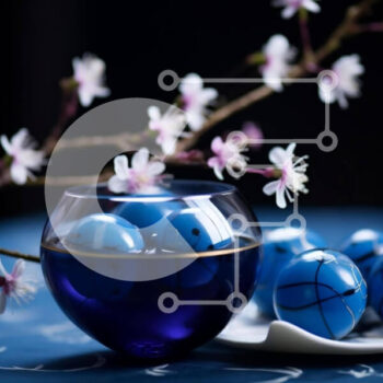 Intra Συλλεκτικό Ξύλινο Παζλ Plywood  4mm - Στολισμός Πασχαλινών Τραπεζιών με Μπλε Αυγά και Άνθη Κερασιάς Σε Ξύλινο Κουτί - Διαστάσεις Puzzle: 10x10 cm – 25 κομμάτια - Image 1