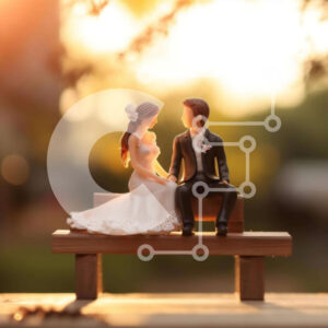 Intra Συλλεκτικό Ξύλινο Παζλ Plywood  4mm - Γιορτή αρραβώνων ή γάμου με ειδώλια στον πάγκο Σε Ξύλινο Κουτί - Διαστάσεις: 10x10 cm – 25 κομμάτια