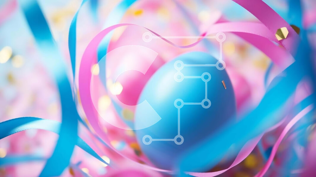 Intra Συλλεκτικό Ξύλινο Παζλ Plywood  4mm - Πολύχρωμο Πασχαλινό αυγό που περιβάλλεται από κορδέλες και μπαλόνια Σε Ξύλινο Κουτί - Διαστάσεις: 10x10 cm – 25 κομμάτια