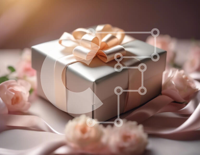 Intra Συλλεκτικό Ξύλινο Παζλ Plywood  4mm - Κομψή ασημένια συσκευασία δώρου με ροζ κορδέλα και τριαντάφυλλα Σε Ξύλινο Κουτί - Διαστάσεις: 10x10 cm – 25 κομμάτια