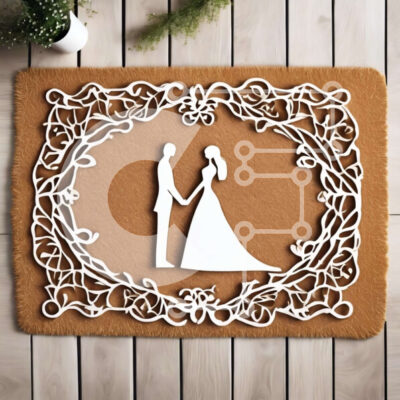 Intra Συλλεκτικό Ξύλινο Παζλ Plywood 4mm - Μελόψωμο από χαρτί σιλουέτας άνδρα και γυναίκας Σε Ξύλινο Κουτί - Διαστάσεις: 10x10 cm – 25 κομμάτια - Image 1