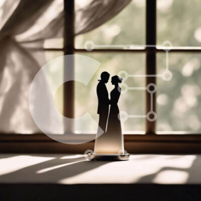 Intra Συλλεκτικό Ξύλινο Παζλ Plywood 4mm - Σιλουέτα του ζευγαριού μπροστά από το ανοιχτό παράθυρο Σε Ξύλινο Κουτί - Διαστάσεις Puzzle: 10x10 cm – 25 κομμάτια - Image 1