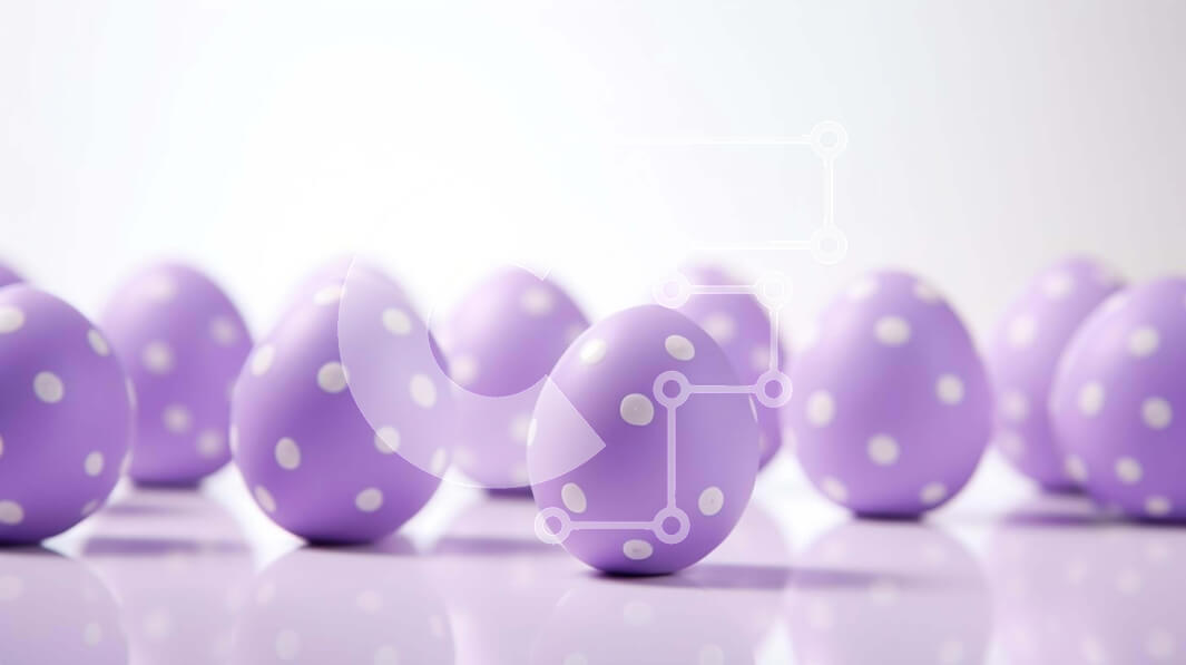 Intra Συλλεκτικό Ξύλινο Παζλ Plywood  4mm - Μωβ αυγά με θέμα το λαγουδάκι του Πάσχα Σε Ξύλινο Κουτί - Διαστάσεις: 10x10 cm – 25 κομμάτια