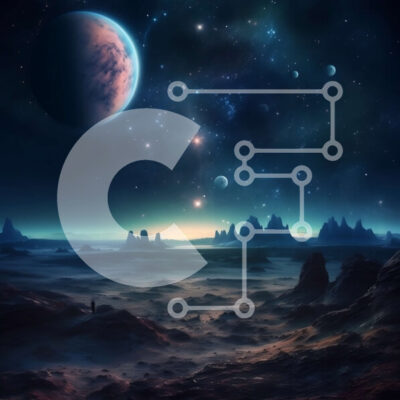 Intra Συλλεκτικό Ξύλινο Παζλ Plywood 4mm - Όμορφη εικόνα ενός φουτουριστικού τοπίου με μπλε πλανήτη και βραχώδες έδαφος Σε Ξύλινο Κουτί - Διαστάσεις: 10x10 cm – 25 κομμάτια - Image 1