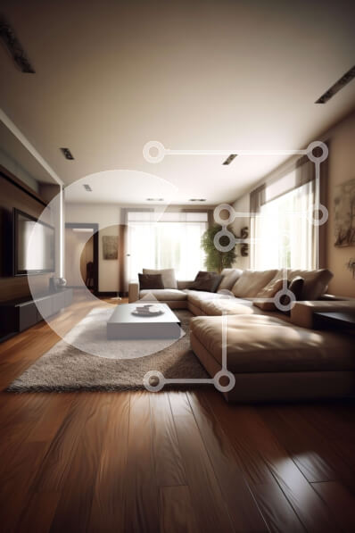 Intra Συλλεκτικό Ξύλινο Παζλ Plywood  4mm - Κομψό σαλόνι με εκπληκτική θέα στην πόλη Σε Ξύλινο Κουτί - Διαστάσεις Puzzle: 10x10 cm – 25 κομμάτια