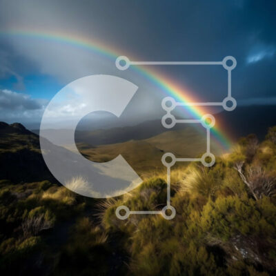 Intra Συλλεκτικό Ξύλινο Παζλ Plywood  4mm - Όμορφη εικόνα ενός ουράνιου τόξου πάνω από μια οροσειρά Σε Ξύλινο Κουτί - Διαστάσεις: 10x10 cm – 25 κομμάτια - Image 1