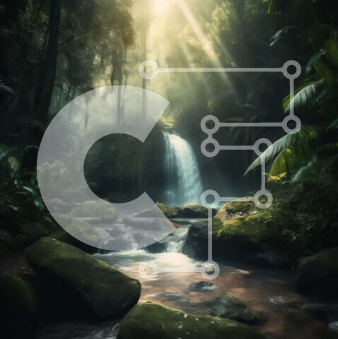 Intra Συλλεκτικό Ξύλινο Παζλ Plywood  4mm - Εικόνα καταρράκτη καταπράσινων ζούγκλας Σε Ξύλινο Κουτί - Διαστάσεις: 10x10 cm – 25 κομμάτια - Image 1