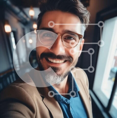 Intra Συλλεκτικό Ξύλινο Παζλ Plywood  4mm - Άνδρας που βγάζει selfie μπροστά από το παράθυρο Σε Ξύλινο Κουτί - Διαστάσεις Puzzle: 10x10 cm – 25 κομμάτια - Image 1