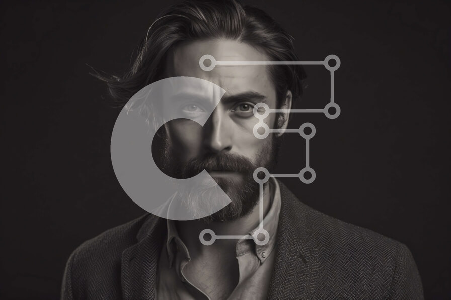 Intra Συλλεκτικό Ξύλινο Παζλ Plywood  4mm - Πορτρέτο ενός σοβαρού άνδρα με κοστούμι και γραβάτα με γένια και γυαλιά Σε Ξύλινο Κουτί - Διαστάσεις Puzzle: 10x10 cm – 25 κομμάτια