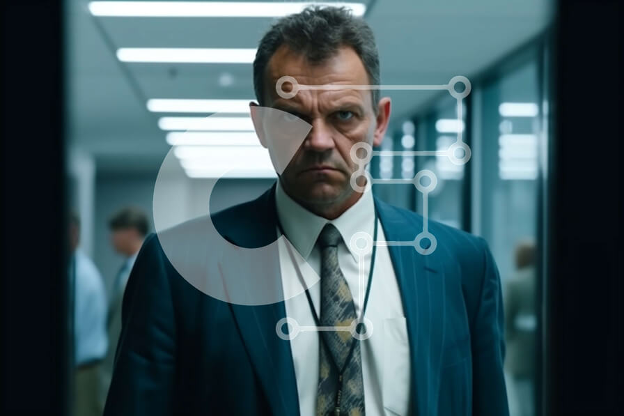 Intra Συλλεκτικό Ξύλινο Παζλ Plywood  4mm - Επαγγελματίας σε ένα διάδρομο με σοβαρή έκφραση Σε Ξύλινο Κουτί - Διαστάσεις Puzzle: 10x10 cm – 25 κομμάτια