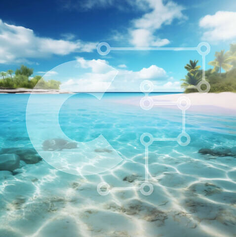 Intra Συλλεκτικό Ξύλινο Παζλ Plywood  4mm - Όμορφη εικόνα μιας τροπικής παραλίας μια ηλιόλουστη μέρα Σε Ξύλινο Κουτί - Διαστάσεις: 10x10 cm – 25 κομμάτια - Image 1