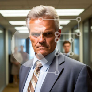 Intra Συλλεκτικό Ξύλινο Παζλ Plywood  4mm - Σοβαρός επιχειρηματίας με κοστούμι και γραβάτα που περιβάλλεται από συναδέλφους Σε Ξύλινο Κουτί - Διαστάσεις Puzzle: 10x10 cm – 25 κομμάτια