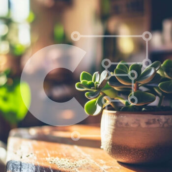 Intra Συλλεκτικό Ξύλινο Παζλ Plywood  4mm - Μικρό φυτό σε γλάστρα σε παλιό ξύλινο τραπέζι Σε Ξύλινο Κουτί - Διαστάσεις Puzzle: 10x10 cm – 25 κομμάτια - Image 1