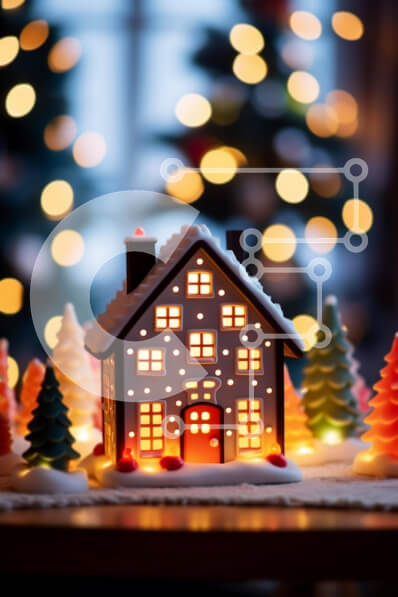 Intra Συλλεκτικό Ξύλινο Παζλ Plywood  4mm - Εορταστικός στολισμός Σε Ξύλινο Κουτί - Διαστάσεις: 10x10 cm – 25 κομμάτια