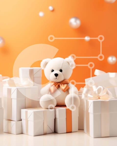 Intra Συλλεκτικό Ξύλινο Παζλ Plywood  4mm - Εορταστικό αρκουδάκι με κουτιά δώρων και πέρλες Σε Ξύλινο Κουτί - Διαστάσεις: 10x10 cm – 25 κομμάτια
