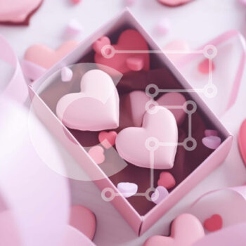 Intra Συλλεκτικό Ξύλινο Παζλ Plywood  4mm - Ροζ κουτιά και κορδέλες σε σχήμα καρδιάς Σε Ξύλινο Κουτί - Διαστάσεις Puzzle: 10x10 cm – 25 κομμάτια - Image 1