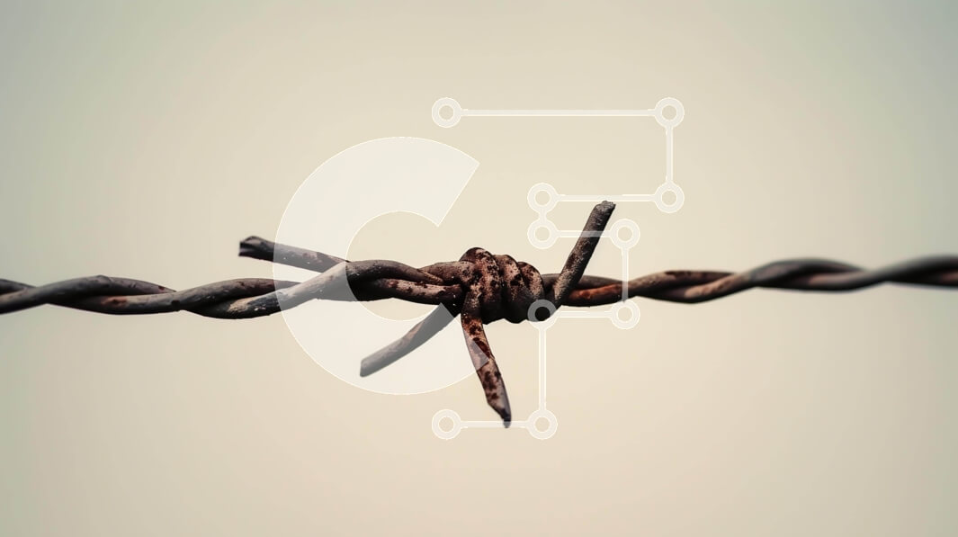 Intra Συλλεκτικό Ξύλινο Παζλ Plywood  4mm - Σκουριασμένα συρματοπλέγματα στο έδαφος Σε Ξύλινο Κουτί - Διαστάσεις Puzzle: 10x10 cm – 25 κομμάτια