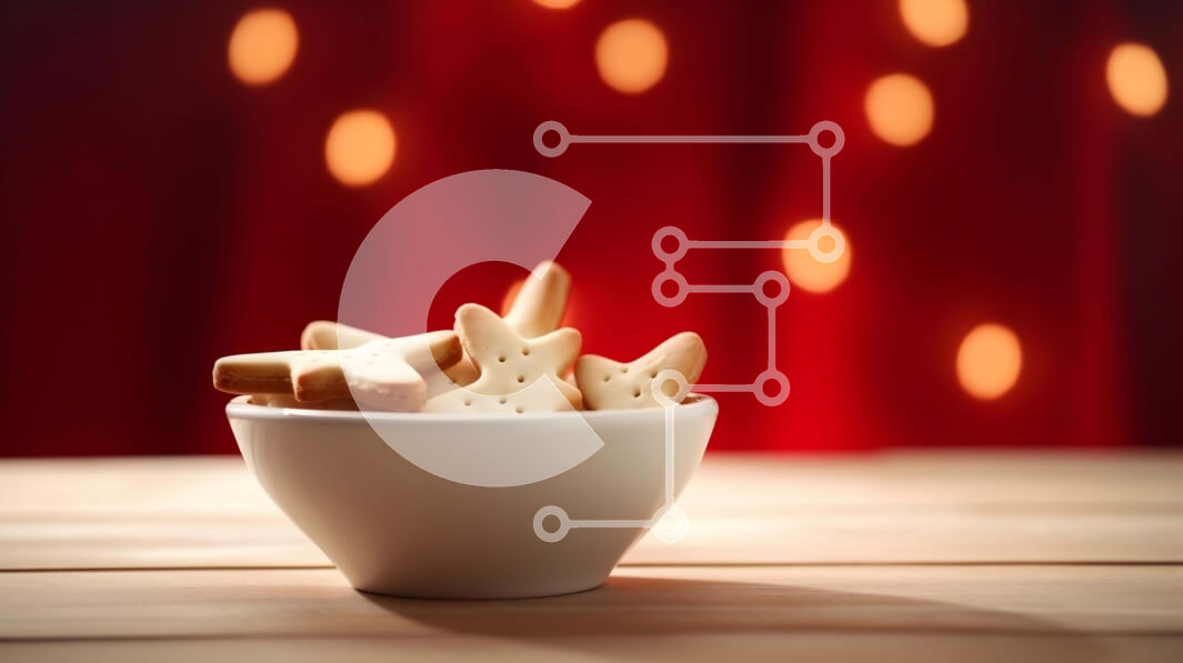 Intra Συλλεκτικό Ξύλινο Παζλ Plywood  4mm - Μπισκότα Χριστουγέννων και Πρωτοχρονιάς σε ξύλινο τραπέζι Σε Ξύλινο Κουτί - Διαστάσεις: 10x10 cm – 25 κομμάτια