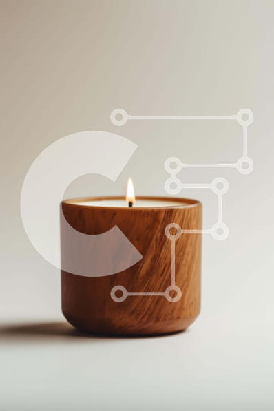 Intra Συλλεκτικό Ξύλινο Παζλ Plywood  4mm - Ξύλινο κερί σε λευκό τραπέζι Σε Ξύλινο Κουτί - Διαστάσεις Puzzle: 10x10 cm – 25 κομμάτια